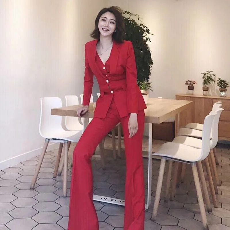 Spring and autumn new fashion casual office professional suit women's suits slim suit jacket vest trousers three-piece suit AL18
Spring and autumn new fashion casual office professional suit women's suits slim suit jacket vest trousers three-piece suit AL18