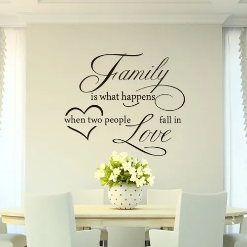 Фото Наклейка на стену Семья происходит когда падает Влюблённость|vinyl wall stickers|wall