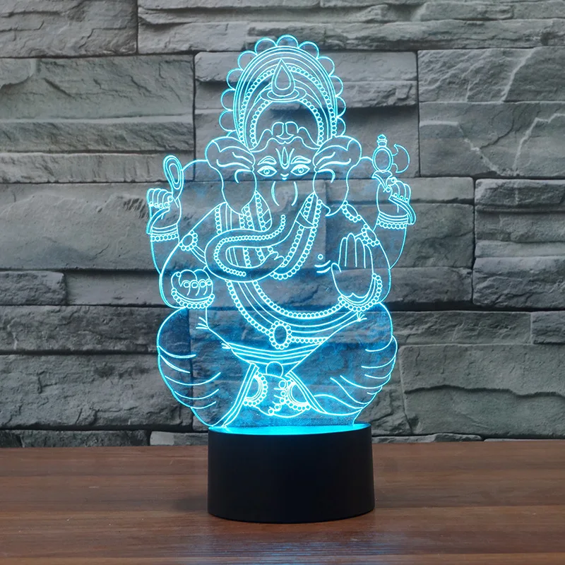3D LED India Lord Elephant Night Light Visual 7 Colors Ganesha Table Desk Lamp Birthday New Year Xmas Kids Sleep Lighting Gifts
3D LED India Lord Elephant Night Light Visual 7 Colors Ganesha Table Desk Lamp Birthday New Year Xmas Kids Sleep Lighting Gifts