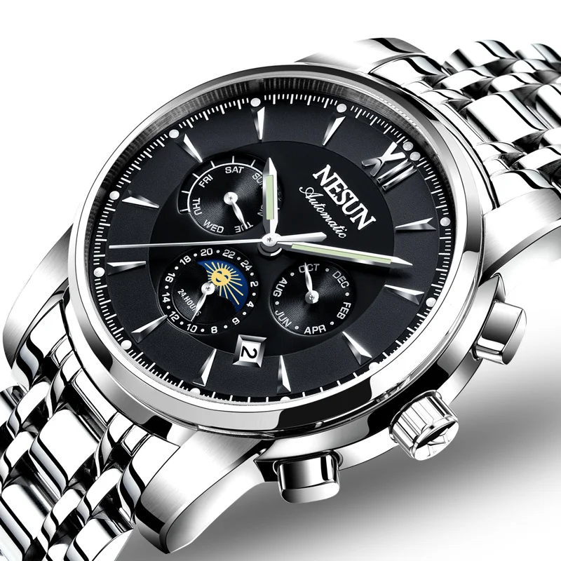 Switzerland Luxury Brand NESUN Watch Men Automatic Mechanical Watches relogio masculino Luminous Multifunctional clock N9805-1
Switzerland Luxury Brand NESUN Watch Men Automatic Mechanical Watches relogio masculino Luminous Multifunctional clock N9805-1