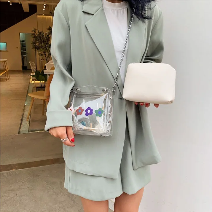 Yuhua 2020 new woman handbags, casual transparent messenger bag, trend korean version women shoulder bag, fashion composite bags
Yuhua 2020 new woman handbags, casual transparent messenger bag, trend korean version women shoulder bag, fashion composite bags