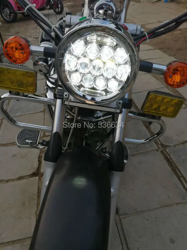 75W 7 Inch Chrome Projector Led Headlight with DRL and Headlight Shell Housing Bracket for Dyna Road King Softail Slim
75W 7 Inch Chrome Projector Led Headlight with DRL and Headlight Shell Housing Bracket for Dyna Road King Softail Slim
