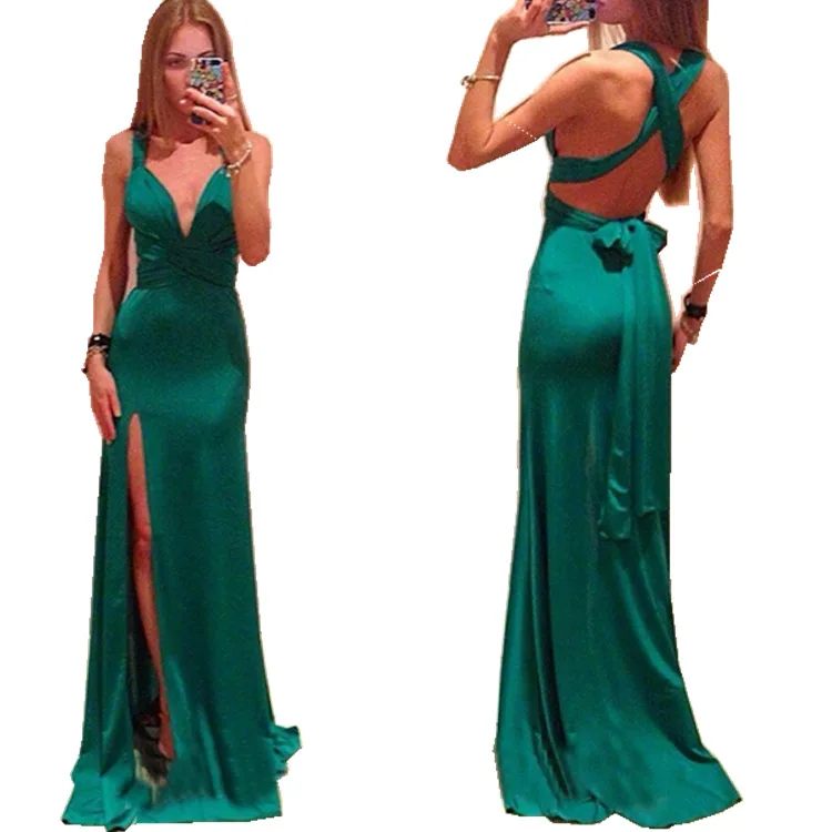Yollmart Women's Summer Sexy Nightclub Deep V Split Dress Bohemian Solid Sleeveless Bow Floor-length Spaghetti Strap Dress
Yollmart Women's Summer Sexy Nightclub Deep V Split Dress Bohemian Solid Sleeveless Bow Floor-length Spaghetti Strap Dress