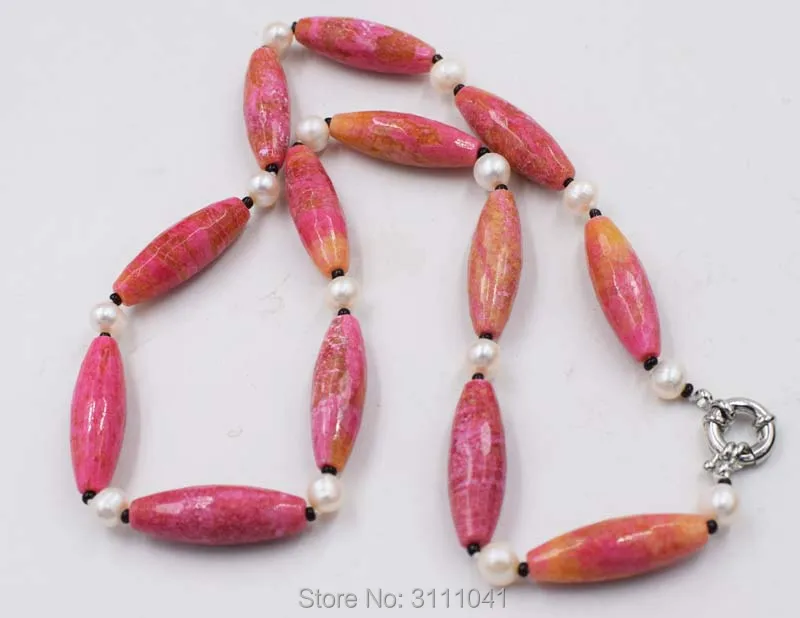 pink jasper egg and freshwater pearl white near round 10*30mm necklace 20inch wholesale beads nature FPPJ woman 2017
pink jasper egg and freshwater pearl white near round 10*30mm necklace 20inch wholesale beads nature FPPJ woman 2017