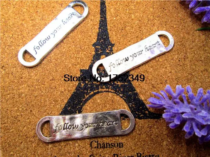 50pcs--Follow your heart Charm,Antique Tibetan silver double sided follow your heart pendants/charms,Connector 11x43mm
50pcs--Follow your heart Charm,Antique Tibetan silver double sided follow your heart pendants/charms,Connector 11x43mm