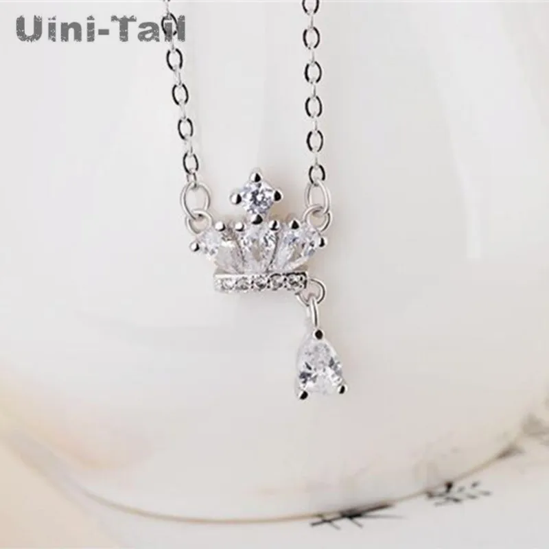 Uini-Tail Hot New 925 Sterling Silver Princess Crown Micro Inlay Pendant Necklace Korean Fashion Tide Flow High Quality Jewelry
Uini-Tail Hot New 925 Sterling Silver Princess Crown Micro Inlay Pendant Necklace Korean Fashion Tide Flow High Quality Jewelry