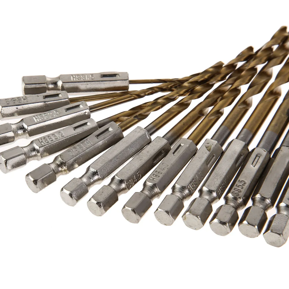 13pcs Drill Bit Set 1/4" Hex Shank Wood HCS Drill Bit Set 1.5-6.5mm Quick Change Metalworking Tools Hex Cordless Screwdrivers
13pcs Drill Bit Set 1/4" Hex Shank Wood HCS Drill Bit Set 1.5-6.5mm Quick Change Metalworking Tools Hex Cordless Screwdrivers