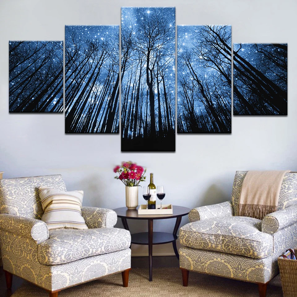 5Panel HD Print Forest in night beautiful start sky landscape Print On Canvas Art Painting For home living room decoration
5Panel HD Print Forest in night beautiful start sky landscape Print On Canvas Art Painting For home living room decoration