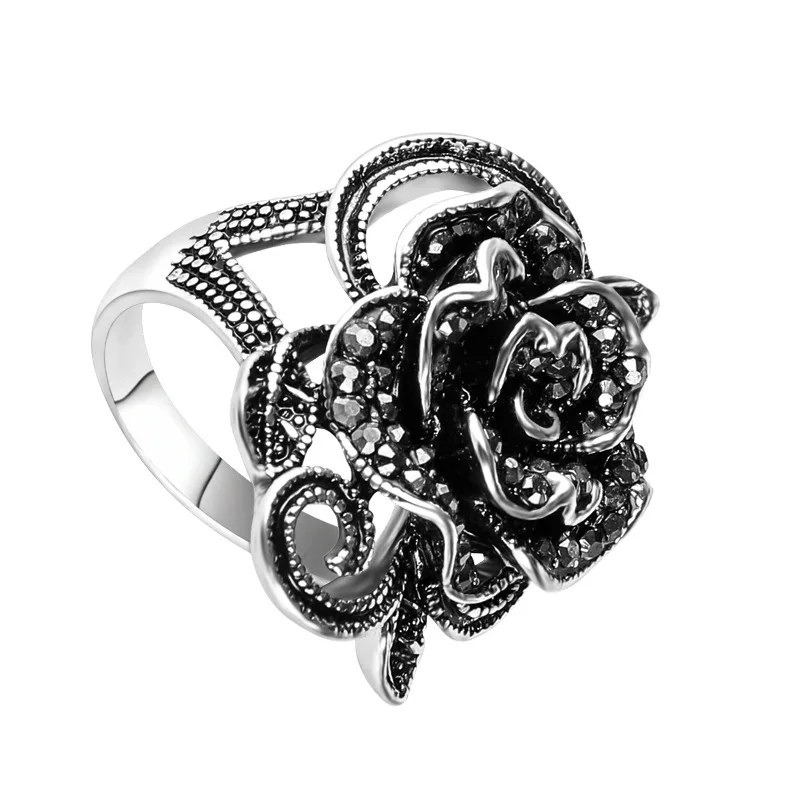 Boho Antique Silver Color Rose Ring For Women Retro Finger Alloy Rings Female Vintage Party Jewelry Ring Gifts
Boho Antique Silver Color Rose Ring For Women Retro Finger Alloy Rings Female Vintage Party Jewelry Ring Gifts