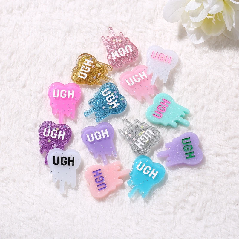 20pcs 26*35 flatback resin glitter cabochon UGH pendant parts Dripping heart Creepy cute Decoden phone case
20pcs 26*35 flatback resin glitter cabochon UGH pendant parts Dripping heart Creepy cute Decoden phone case