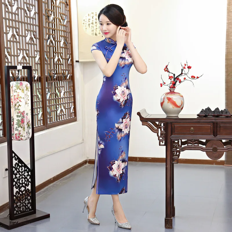 Sexy Noble Womens Cheongsam 2018 Summer Traditional Chinese style Long Dress Slim Party Dresses Button Rayon Qipao Vestido
Sexy Noble Womens Cheongsam 2018 Summer Traditional Chinese style Long Dress Slim Party Dresses Button Rayon Qipao Vestido
