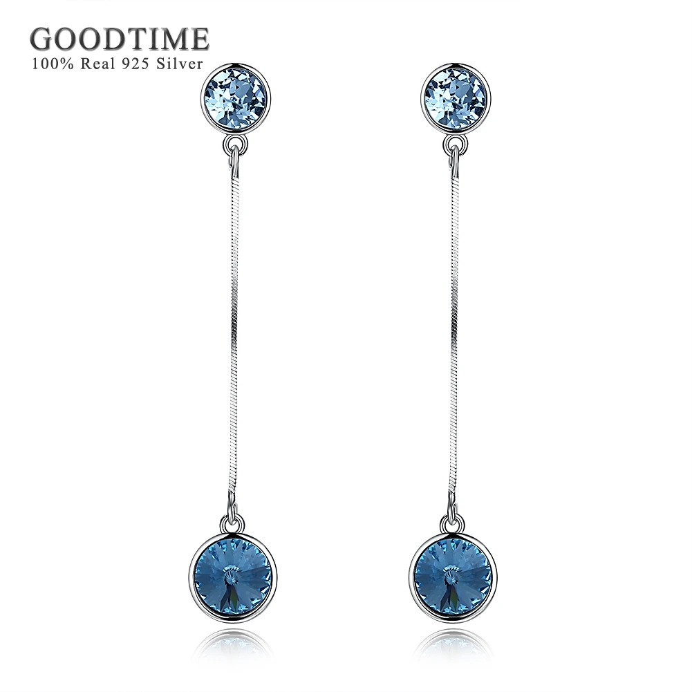 Genuine 925 Sterling Silver Earrings Round Blue Crystal Long Pendant Drop Earrings For Women S925 Silver Dangle Earrings Jewelry
Genuine 925 Sterling Silver Earrings Round Blue Crystal Long Pendant Drop Earrings For Women S925 Silver Dangle Earrings Jewelry