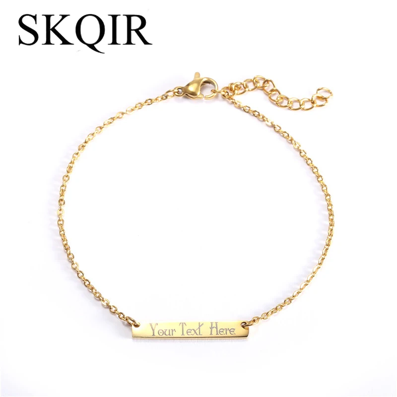 SKQIR Personality Custom Any Name Bracelets Silver Color Rose Stainless Steel Jewelry Personalized Initial Bracelets For Women
SKQIR Personality Custom Any Name Bracelets Silver Color Rose Stainless Steel Jewelry Personalized Initial Bracelets For Women