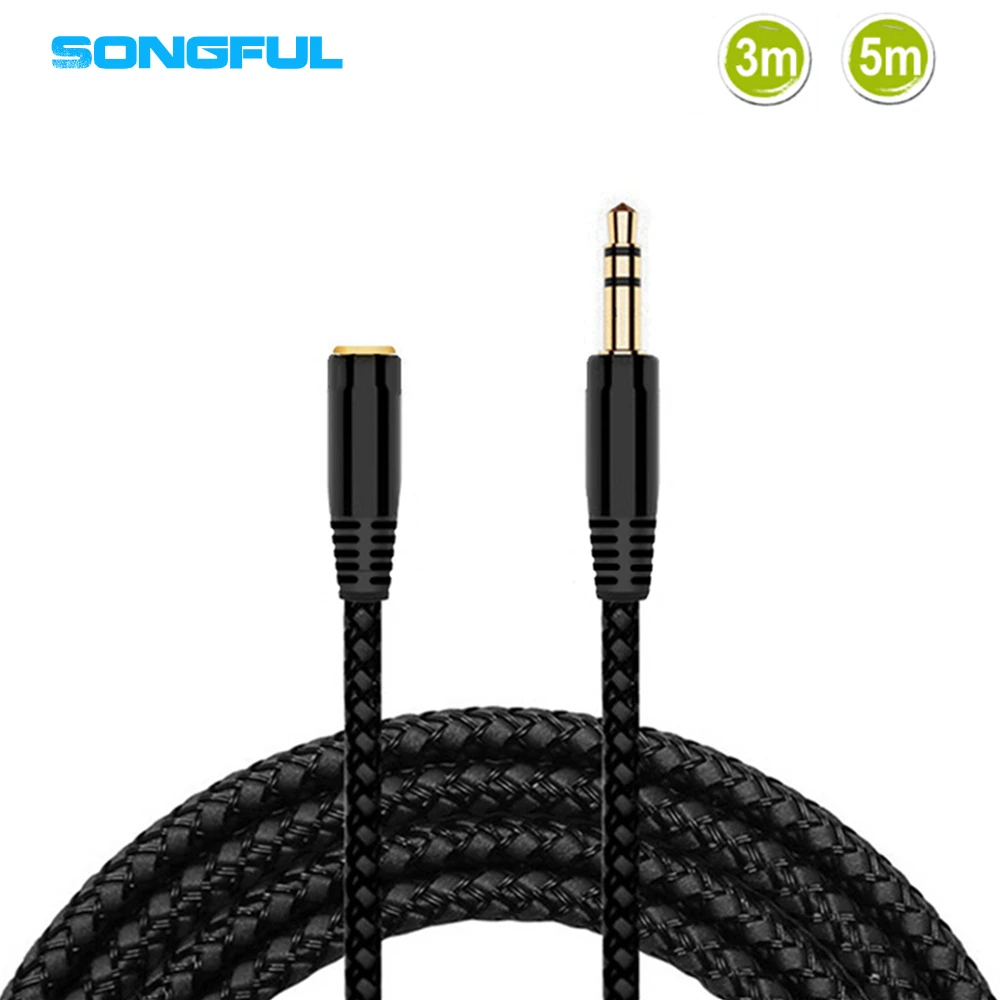 3.5mm Jack Extension Audio Cable 3m/5m Male to Female Wired Headphones Extension Cable Speaker AUX Cable Cord For PC
3.5mm Jack Extension Audio Cable 3m/5m Male to Female Wired Headphones Extension Cable Speaker AUX Cable Cord For PC