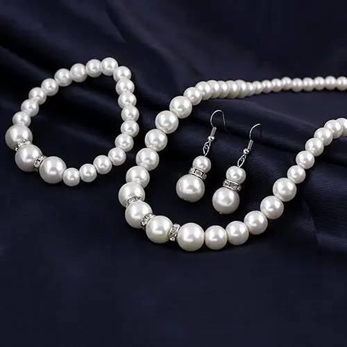 Women's Faux Pearls Alloy Necklace Bracelet Earrings Wedding Bridal Jewelry Set bridal necklace
Women's Faux Pearls Alloy Necklace Bracelet Earrings Wedding Bridal Jewelry Set bridal necklace