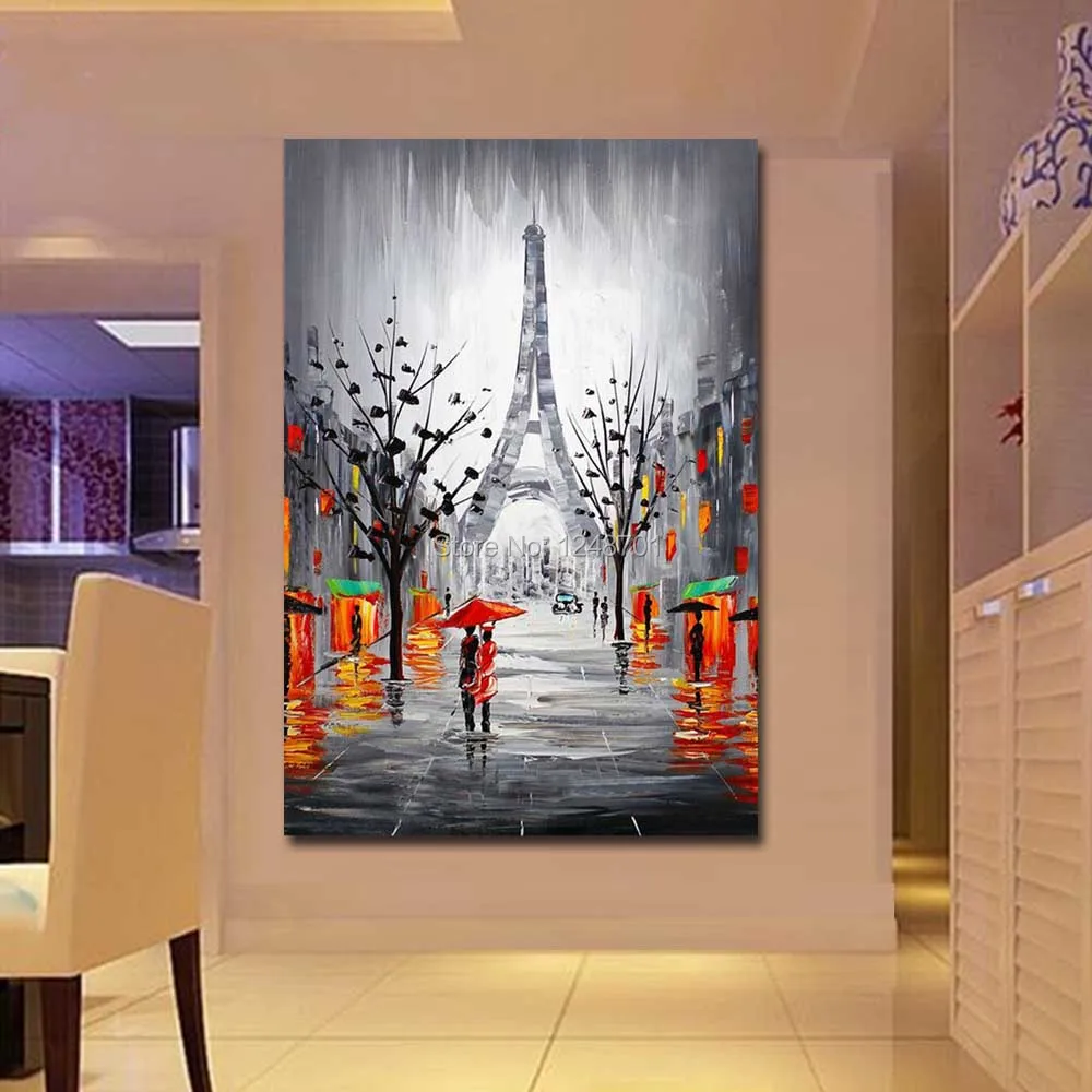 Hand Painted Abstract Effier Tower Rainy Scenery Impasto Oil Painting On Canvas Umbrella Wall Picture For Living Room Home Decor
Hand Painted Abstract Effier Tower Rainy Scenery Impasto Oil Painting On Canvas Umbrella Wall Picture For Living Room Home Decor