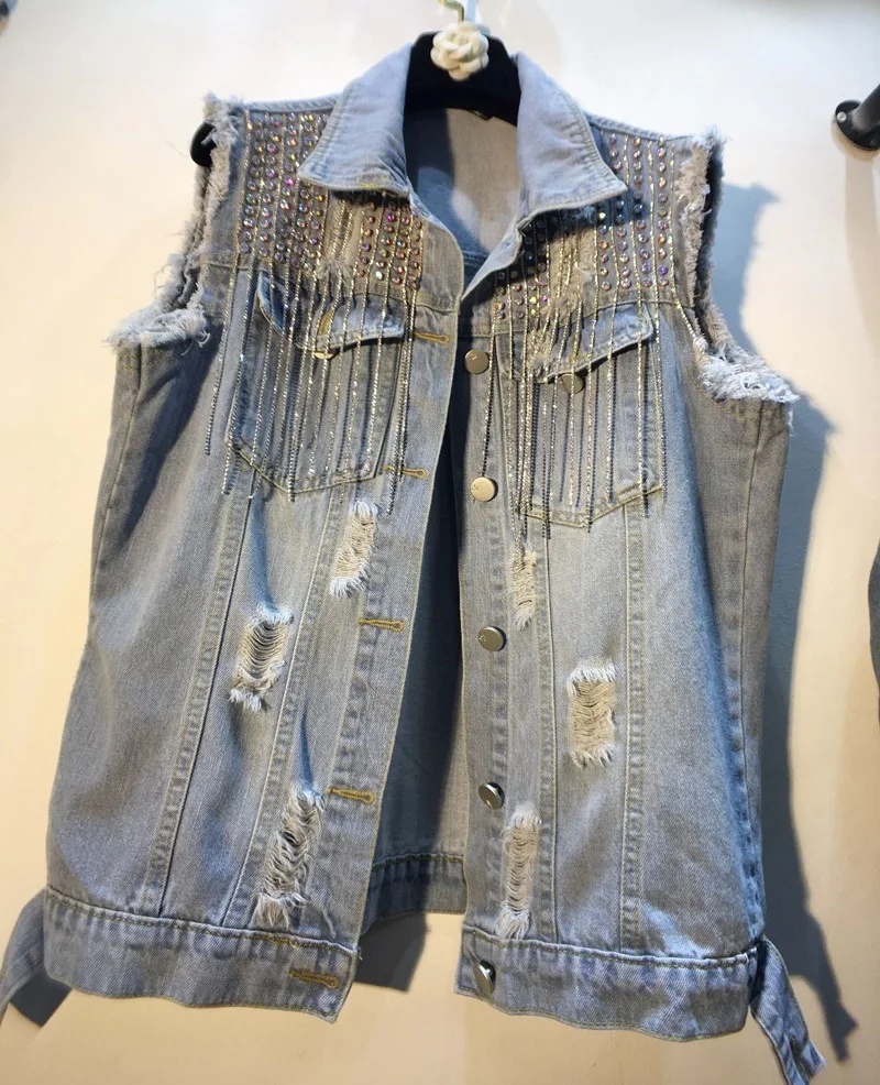 2019 Rushed Sale Casual Colete Feminino Vadim Vest Women's Autumn Heavy Work Tassel Beaded Diamond Loose Sleeveless Jacket Vest
2019 Rushed Sale Casual Colete Feminino Vadim Vest Women's Autumn Heavy Work Tassel Beaded Diamond Loose Sleeveless Jacket Vest