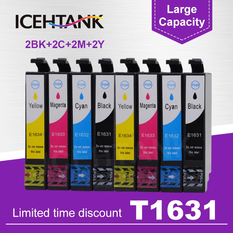 T1631 Ink Cartridge For Epson T16 16XL WorkForce WF-2010W WF-2510 WF-2520NF WF-2530 WF-2540 WF 2750 2760 2630 2650 Printer
T1631 Ink Cartridge For Epson T16 16XL WorkForce WF-2010W WF-2510 WF-2520NF WF-2530 WF-2540 WF 2750 2760 2630 2650 Printer