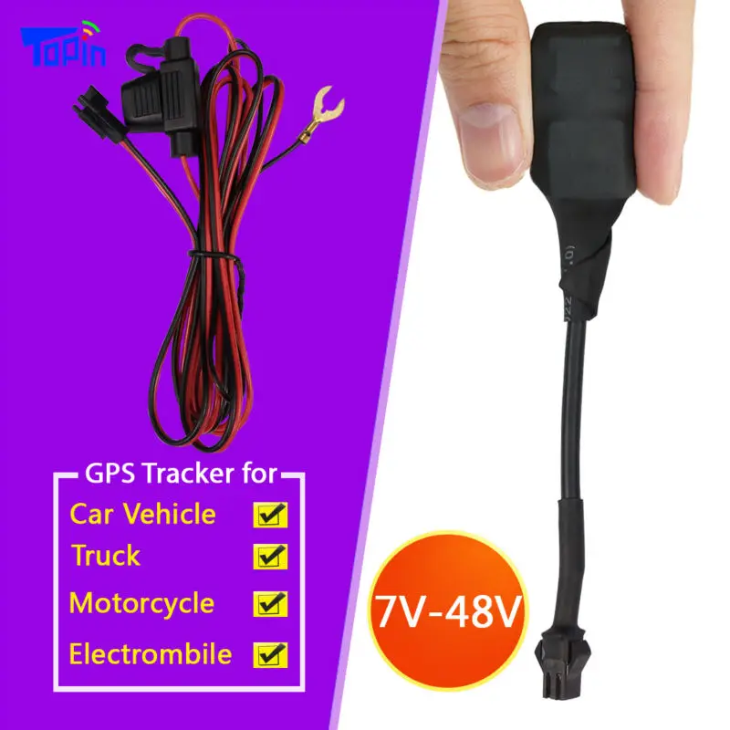 

Topin CT1 CT1-b Mini Real GPS Tracker GSM Locator for Car Auto Vehicle Motorcycle Scooter Truck Input Wide Voltage7V 12V 24V 48V