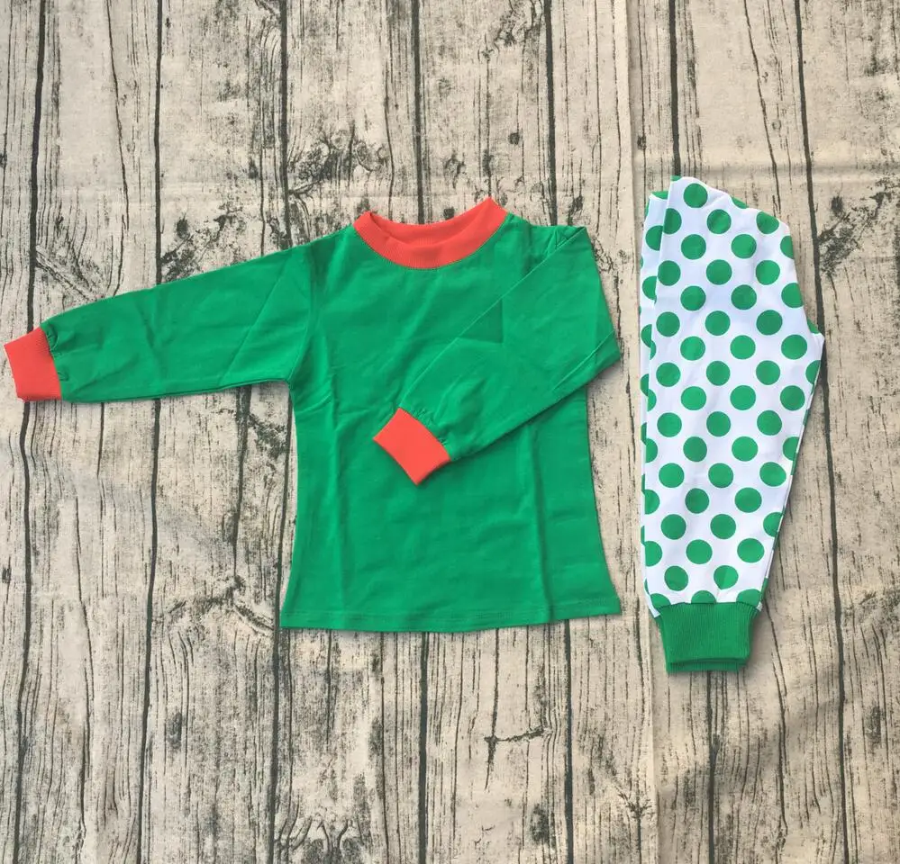 Christmas boutique long sleeve knit pajamas children baby girl green dot printing clothing kids cute elastic cotton pajamas suit
Christmas boutique long sleeve knit pajamas children baby girl green dot printing clothing kids cute elastic cotton pajamas suit