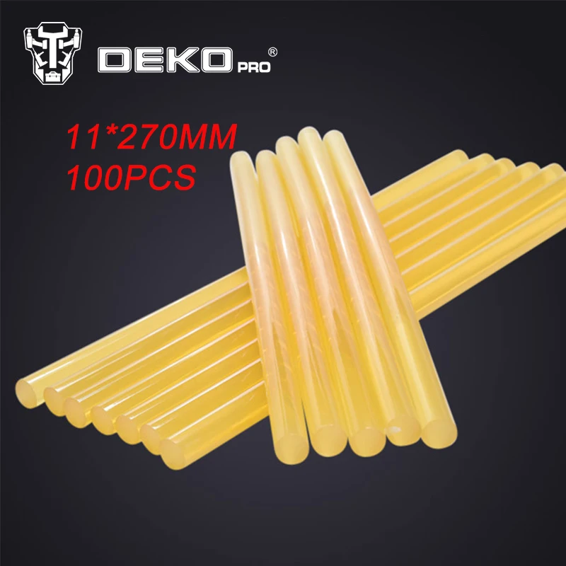 DEKOPRO 100pcs Diameter 11mm Yellow high viscosity Hot Melt Glue Stick Professional Length 270mm DIY Gun Sticks Paste Tools | Инструменты