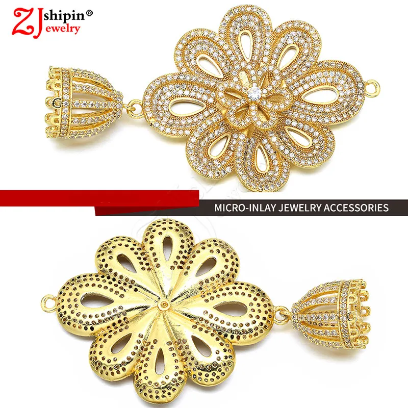 new micro inlaid zircon CZ flower jewelry accessories tassel connector suitable for DIY jewelry discovery accessories wholesale
new micro inlaid zircon CZ flower jewelry accessories tassel connector suitable for DIY jewelry discovery accessories wholesale
