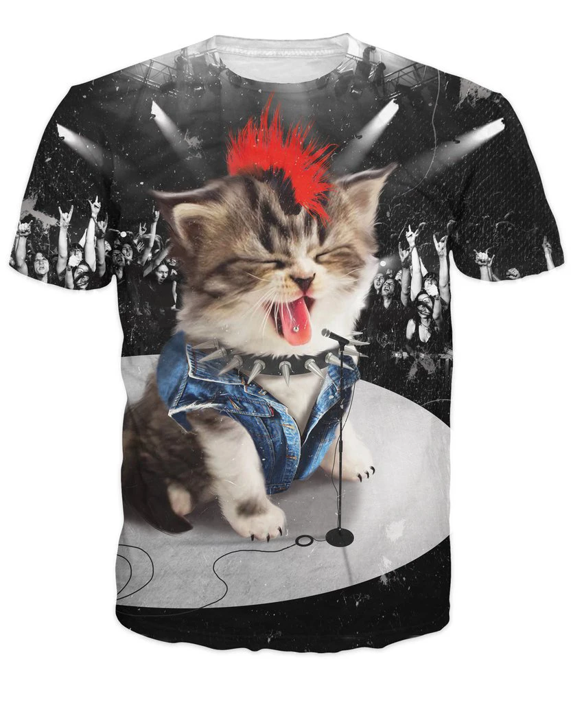 Rock Kitten T-Shirt a cute cat 3d unisex print tees t shirt casual summer fashion t-shirt for women mengraphic t-shirts
Rock Kitten T-Shirt a cute cat 3d unisex print tees t shirt casual summer fashion t-shirt for women mengraphic t-shirts