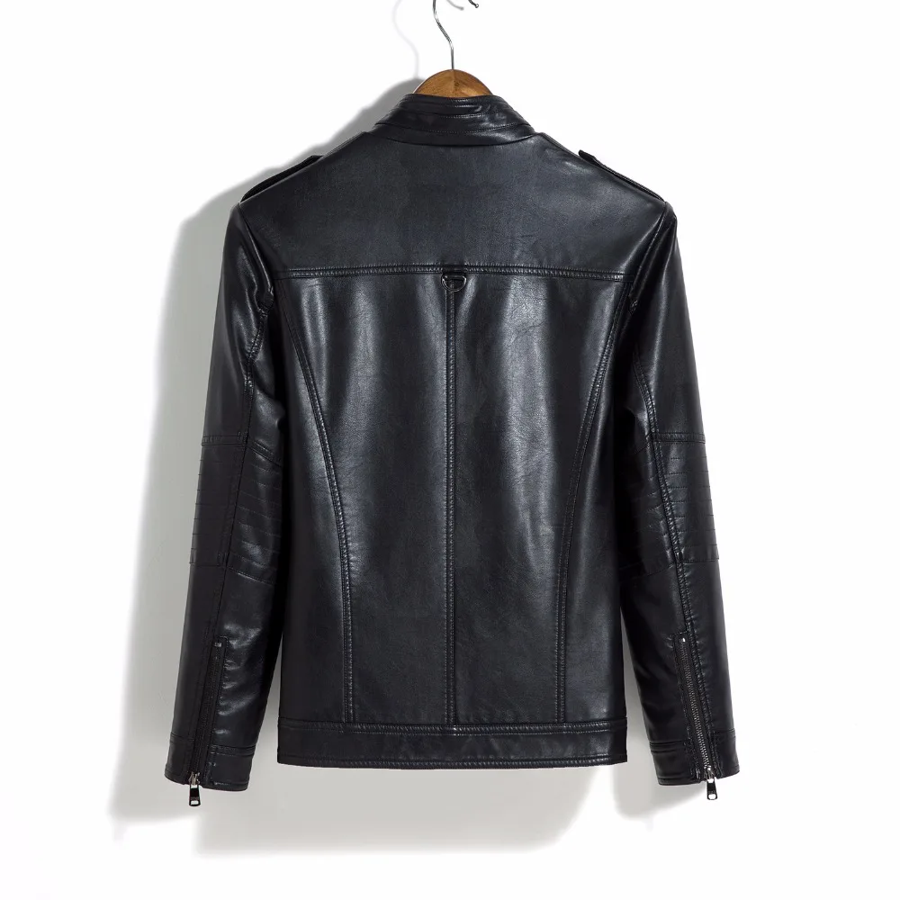 M-5XL Men's Leather Jacket 2017 Winter New Fashion Solid Stand Collar Motorcycle Jacket Man's Coat Black Red Coffee
M-5XL Men's Leather Jacket 2017 Winter New Fashion Solid Stand Collar Motorcycle Jacket Man's Coat Black Red Coffee