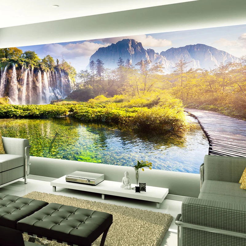Fresh And Beautiful Waterfall Forest Wood Bridge Backdrop Wall 3D Stereo Mural Wallpaper Living Room Classic Decor Wall Painting
Fresh And Beautiful Waterfall Forest Wood Bridge Backdrop Wall 3D Stereo Mural Wallpaper Living Room Classic Decor Wall Painting