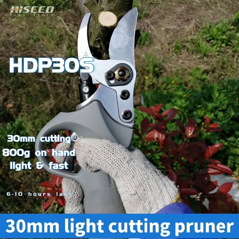 HDP30s 30mm cutting 800g light on hand electric power pruner secateurs, battery powered pruning shears
HDP30s 30mm cutting 800g light on hand electric power pruner secateurs, battery powered pruning shears
