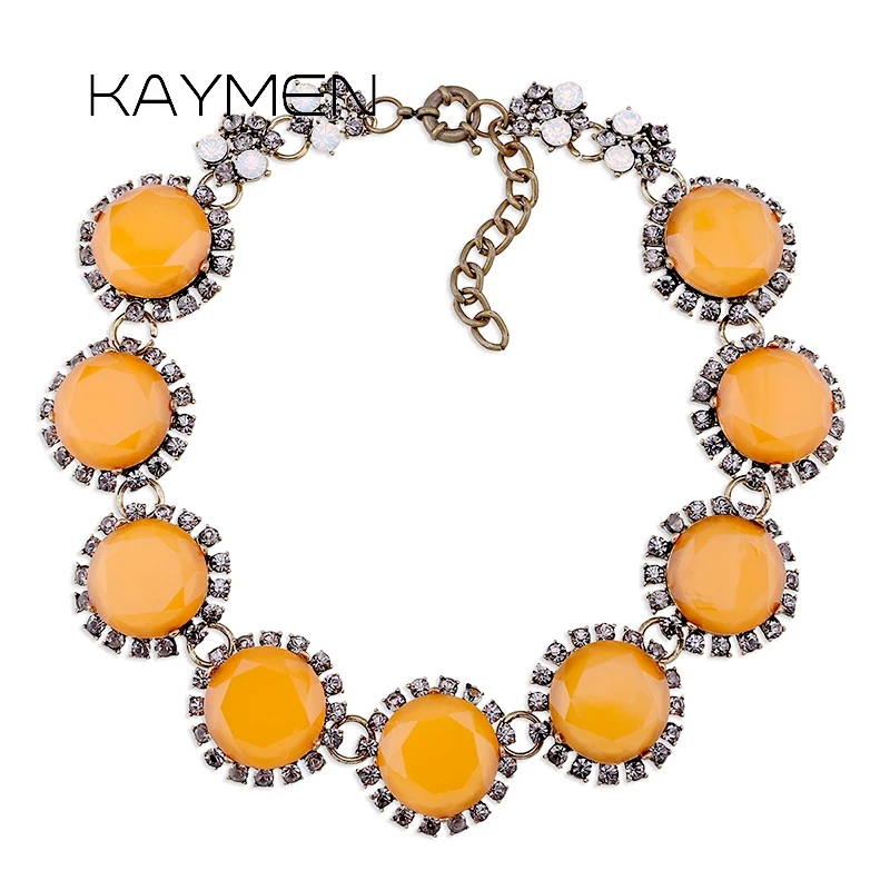 KAYMEN Jewelry New Arrivals 9 Circler Resin Stones Chokers Vintage Necklace for Wedding Party Antique Red Copper Plated 4 Colors
KAYMEN Jewelry New Arrivals 9 Circler Resin Stones Chokers Vintage Necklace for Wedding Party Antique Red Copper Plated 4 Colors