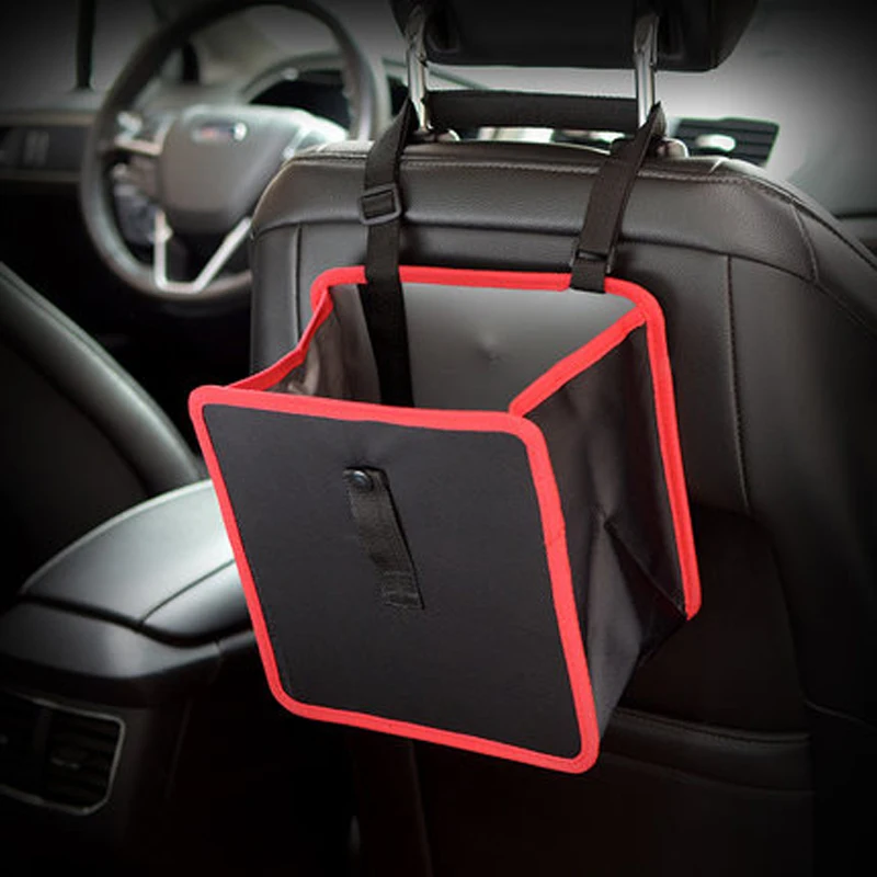 

Car garbage can trash backseat hanging bag oxford rubbish organizers storage bag Mini Bin Dust Case Holder Box