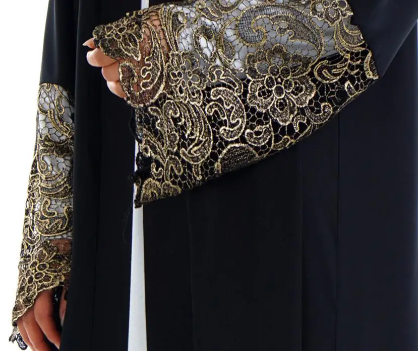 Fashion Lace Stitch Muslim Cardigan Robes Middle East Muslim Women Elegant Long Sleeve Loose Maxi Long Dress No Hijab a871
Fashion Lace Stitch Muslim Cardigan Robes Middle East Muslim Women Elegant Long Sleeve Loose Maxi Long Dress No Hijab a871