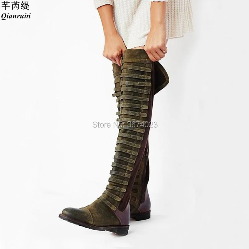 Qianruiti Fall Winter Cowboy Knee High Boots Mujer Patchwork Thick Low Heels Women Motorcycle Booties Outdoor Cowboy Bottes
Qianruiti Fall Winter Cowboy Knee High Boots Mujer Patchwork Thick Low Heels Women Motorcycle Booties Outdoor Cowboy Bottes
