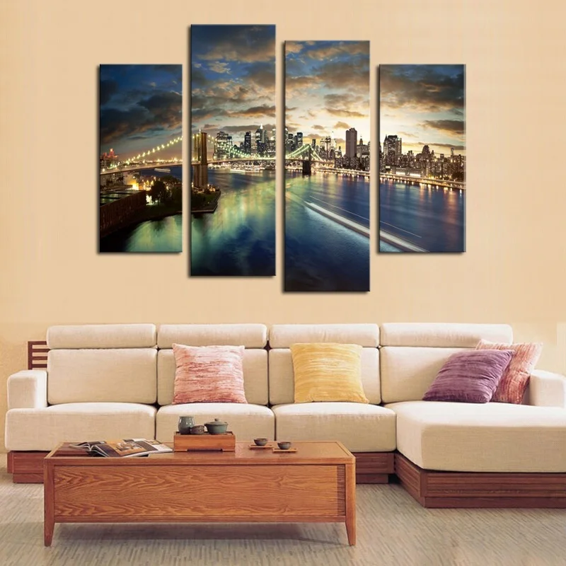 Frameless City Bridge Landscape Oil Painting Modern Wall Art Picture Print On Canvas Home Decor Gift Artwork 4 Panel Tableau
Frameless City Bridge Landscape Oil Painting Modern Wall Art Picture Print On Canvas Home Decor Gift Artwork 4 Panel Tableau