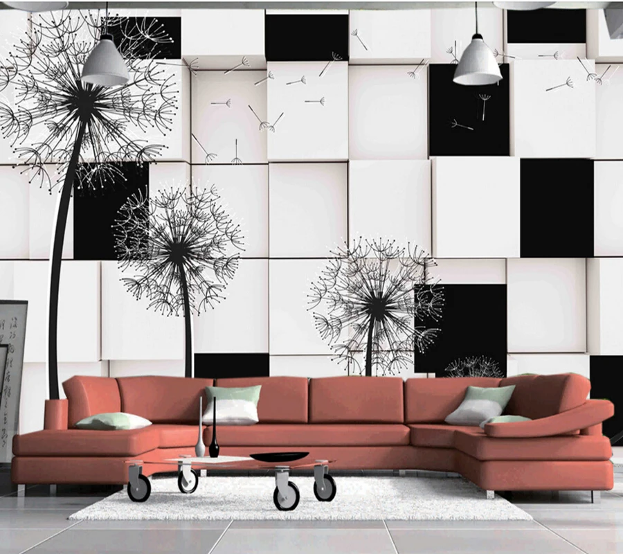 

Custom papel DE parede 3 d,Dandelion,3D stereoscopic wallpaper for living room backdrop bedroom embossed wallpaper