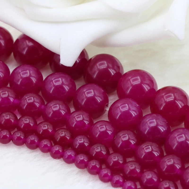 

Rose red chalcedony 4/6/8/10/12mm round shape loose beads dimension optional 15" DIY stone suitable jewelry design wholesale