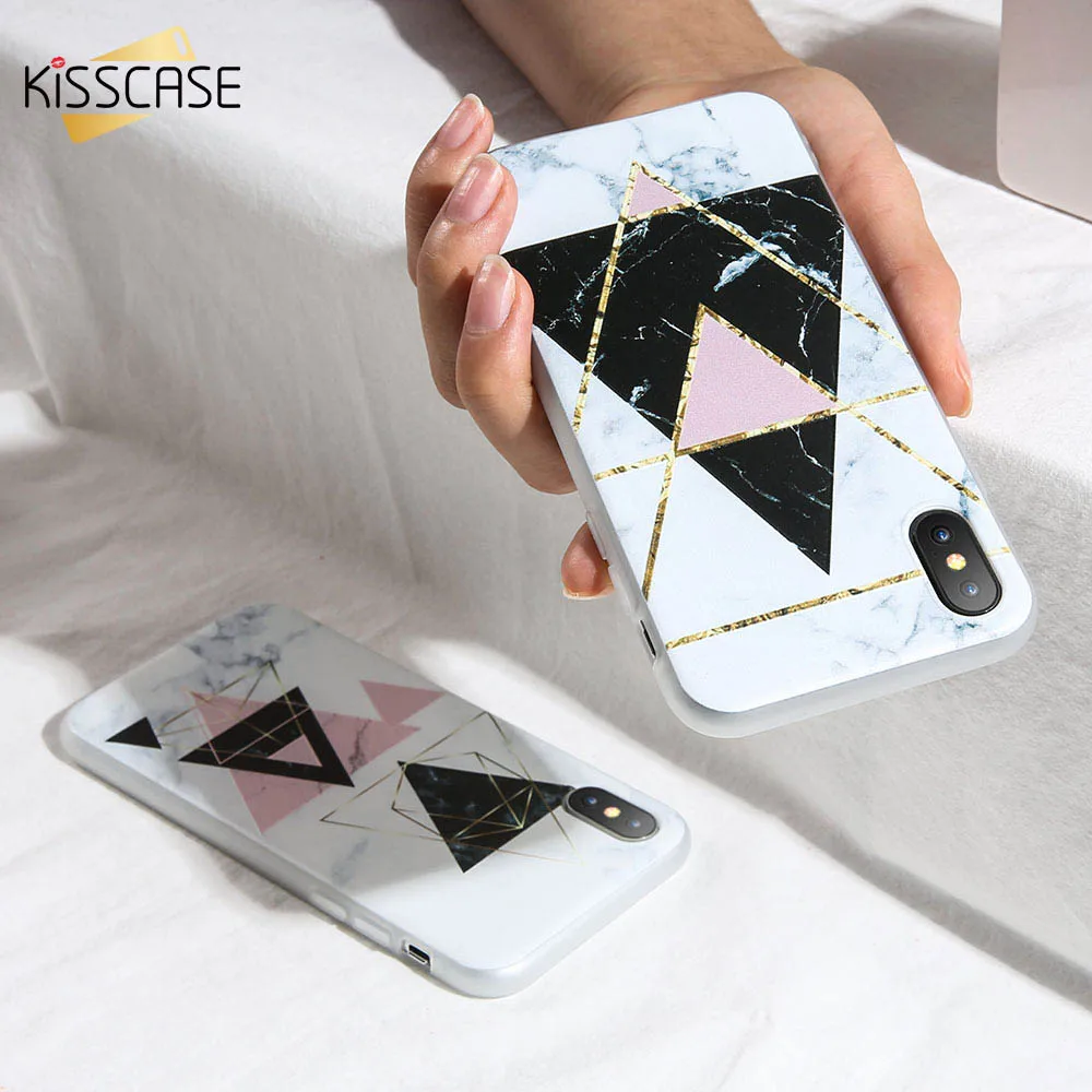 Мягкий силиконовый чехол KISSCASE для iPhone 5s 6 6s 7 8 с геометрическим рисунком Plus 5 se XS Max X