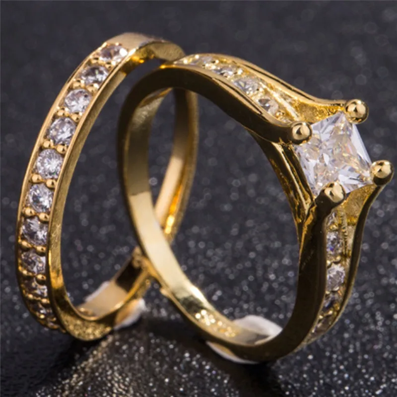 PINKSEE 2Pcs Cubic Zirconia Couple Ring Gold Color Ring for Women Men Lover Ring Stainless Steel Wedding Classic Jewelry
PINKSEE 2Pcs Cubic Zirconia Couple Ring Gold Color Ring for Women Men Lover Ring Stainless Steel Wedding Classic Jewelry