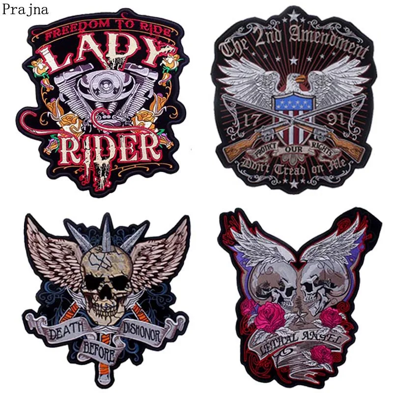 Prajna Rock Band Patch Motorcycle Iron On Embroidered Patches For Clothes Stripes Big Skull Patch Applique Jacket Back DIY Badge
Prajna Rock Band Patch Motorcycle Iron On Embroidered Patches For Clothes Stripes Big Skull Patch Applique Jacket Back DIY Badge