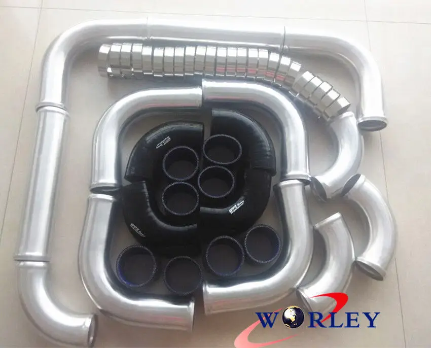3" INCH 76mm Aluminum Universal Intercooler Turbo Piping pipe Kit +BLACK hose kits
3" INCH 76mm Aluminum Universal Intercooler Turbo Piping pipe Kit +BLACK hose kits