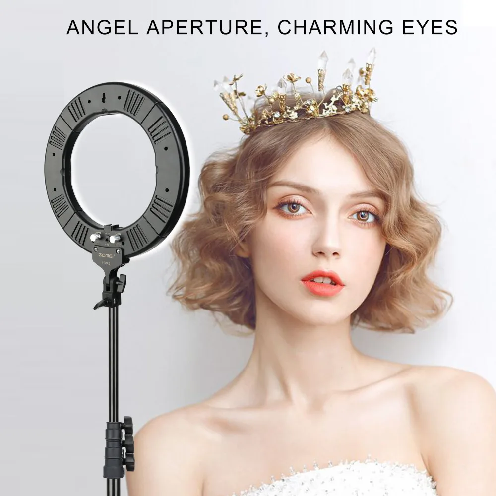 ZOMEI 14 inch Dimmable LED Ring Light Phone Holder Camera Photo Video Lighting Kit for Makeup Smartphone Youtube Video Shooting
ZOMEI 14 inch Dimmable LED Ring Light Phone Holder Camera Photo Video Lighting Kit for Makeup Smartphone Youtube Video Shooting