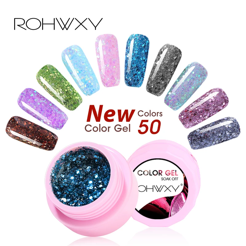 ROHWXY 1 коробка Гель лак для ногтей маникюра УФ отмачиваемый дизайна 100 цветов нужен