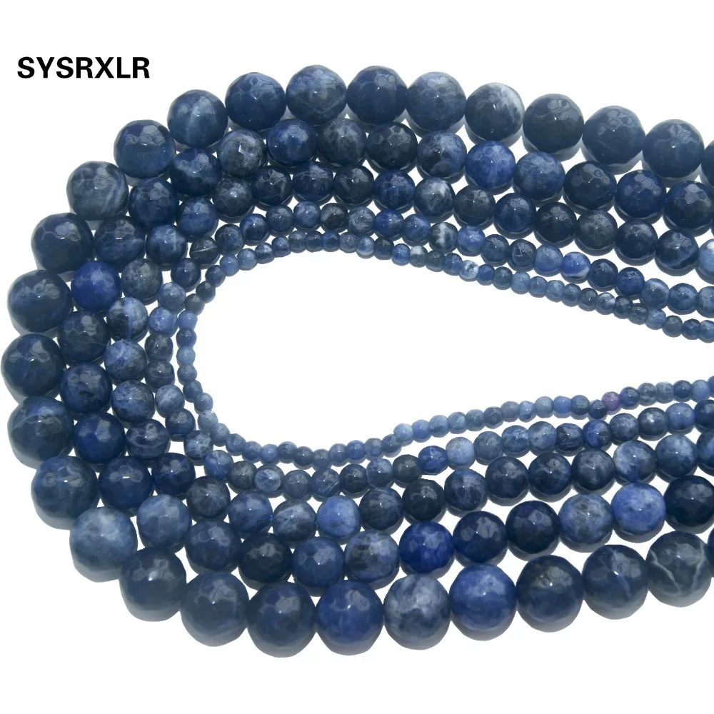 Wholesale Faceted Natural Stone Blue Sodalite Loose Beads For Jewelry Making DIY Bracelet Necklace 4/6/8/10/12 MM Strand 15.5''
Wholesale Faceted Natural Stone Blue Sodalite Loose Beads For Jewelry Making DIY Bracelet Necklace 4/6/8/10/12 MM Strand 15.5''