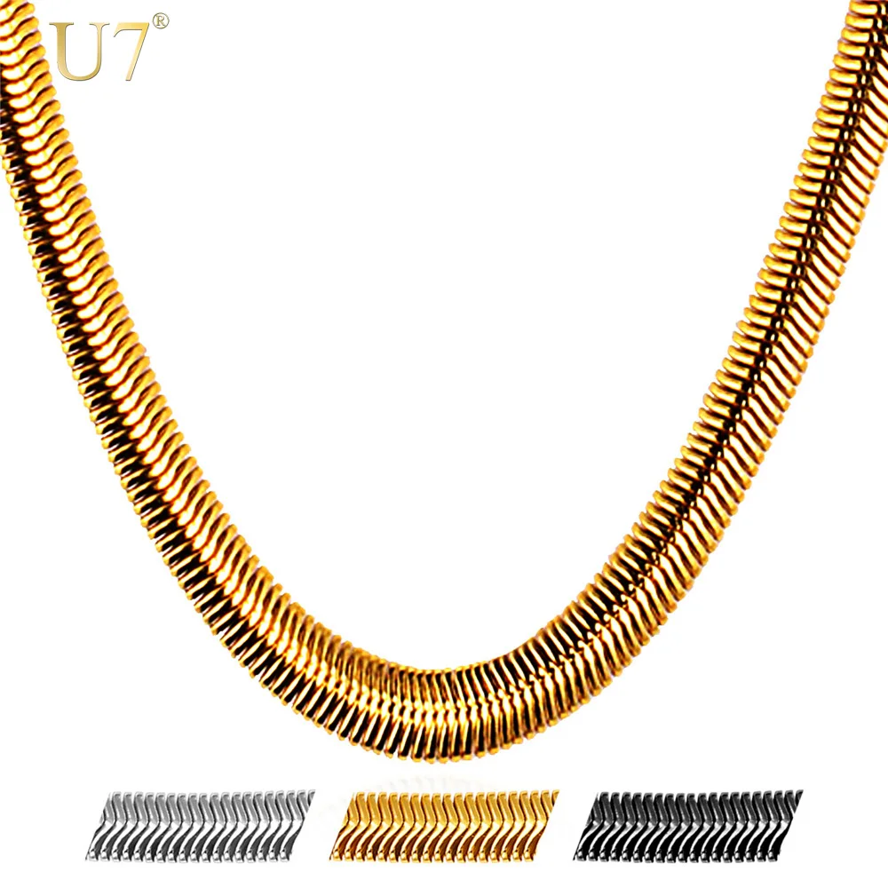 U7 Snake Chain Hip Hop Jewelry For Men Necklace Wholesale Gold Color Stainless Steel Male Gift Rock Kpop Rapper Necklace N565
U7 Snake Chain Hip Hop Jewelry For Men Necklace Wholesale Gold Color Stainless Steel Male Gift Rock Kpop Rapper Necklace N565