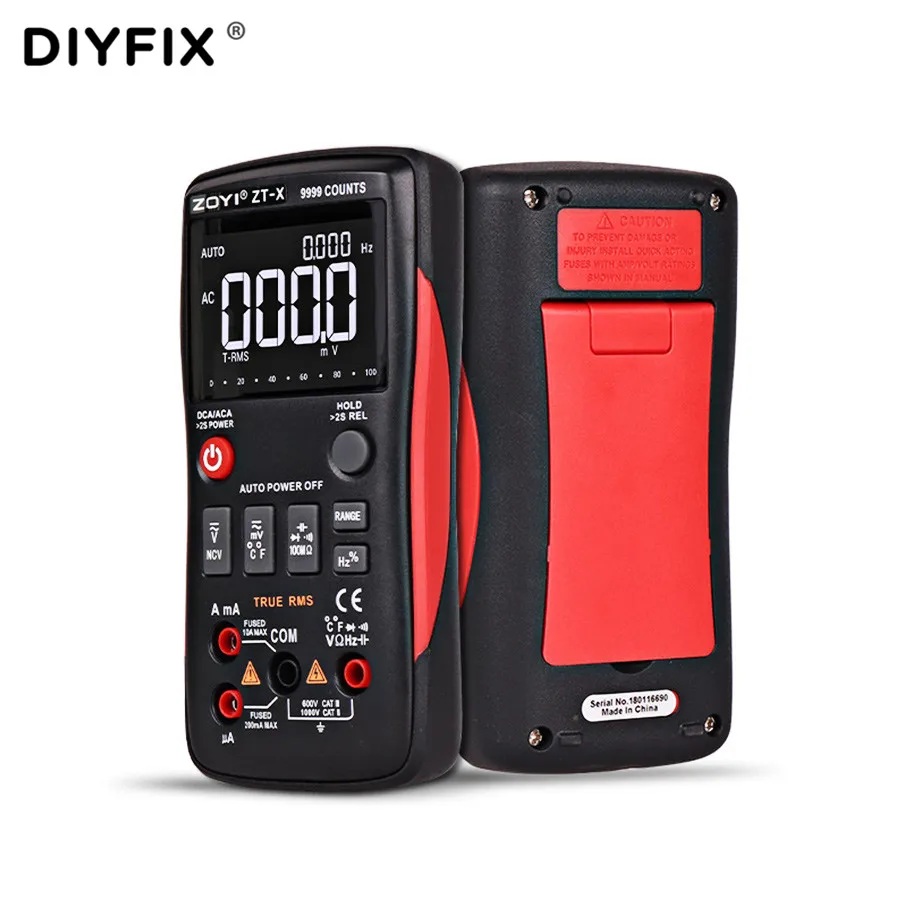 

True-RMS AUTO Range Digital Display Multimeter AC/DC Current Ammeter 9999 Counts LCD Backlight Display Ohm Voltmeter NCV HOLD