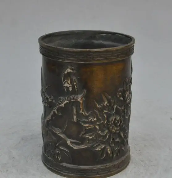 S03620 6"chinese fengshui bronze Peony flower Magpies bird statue Brush Pot pencil vase
S03620 6"chinese fengshui bronze Peony flower Magpies bird statue Brush Pot pencil vase
