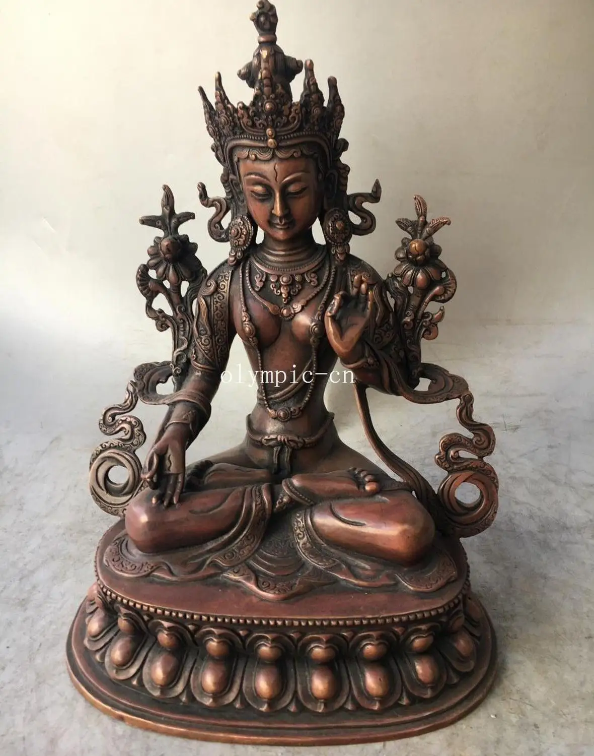 12'' red copper carved tibet buddhism buddha White Tara Avalokitesvara Guanyin
12'' red copper carved tibet buddhism buddha White Tara Avalokitesvara Guanyin