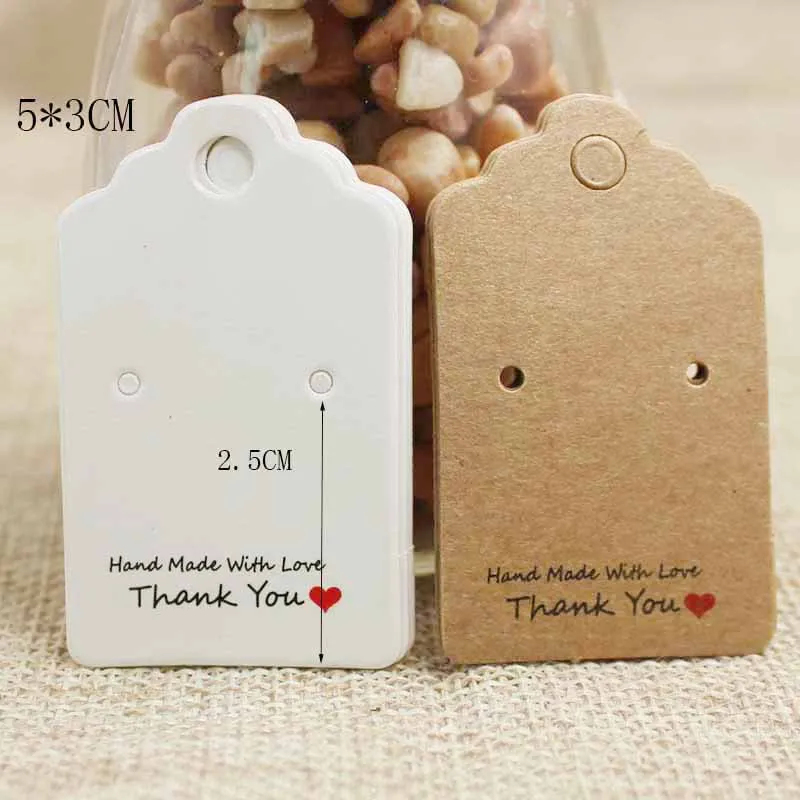5*3cm kraft/white DIY handmade with love jewelry dispaly & package hanging card cute stud earring tag card 100pcs per lot
5*3cm kraft/white DIY handmade with love jewelry dispaly & package hanging card cute stud earring tag card 100pcs per lot