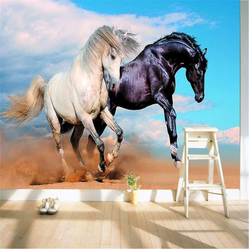 beibehang Custom 3D wallpaper black and white horse TV background living room bedroom wall decoration wallpaper
beibehang Custom 3D wallpaper black and white horse TV background living room bedroom wall decoration wallpaper